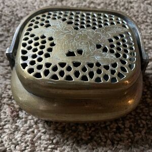 Antique 1800's Brass Chinese Hand Warmer